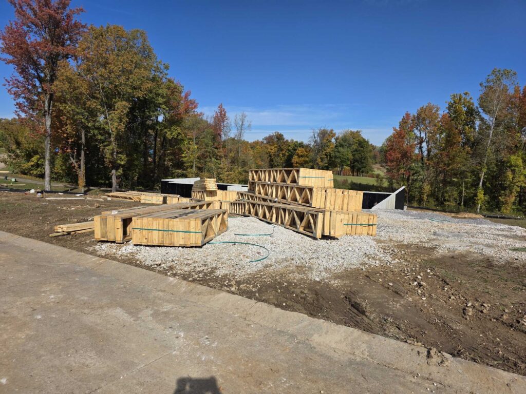 trusses delivered to build site