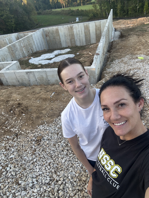 Concrete walls poured - view of the garage.