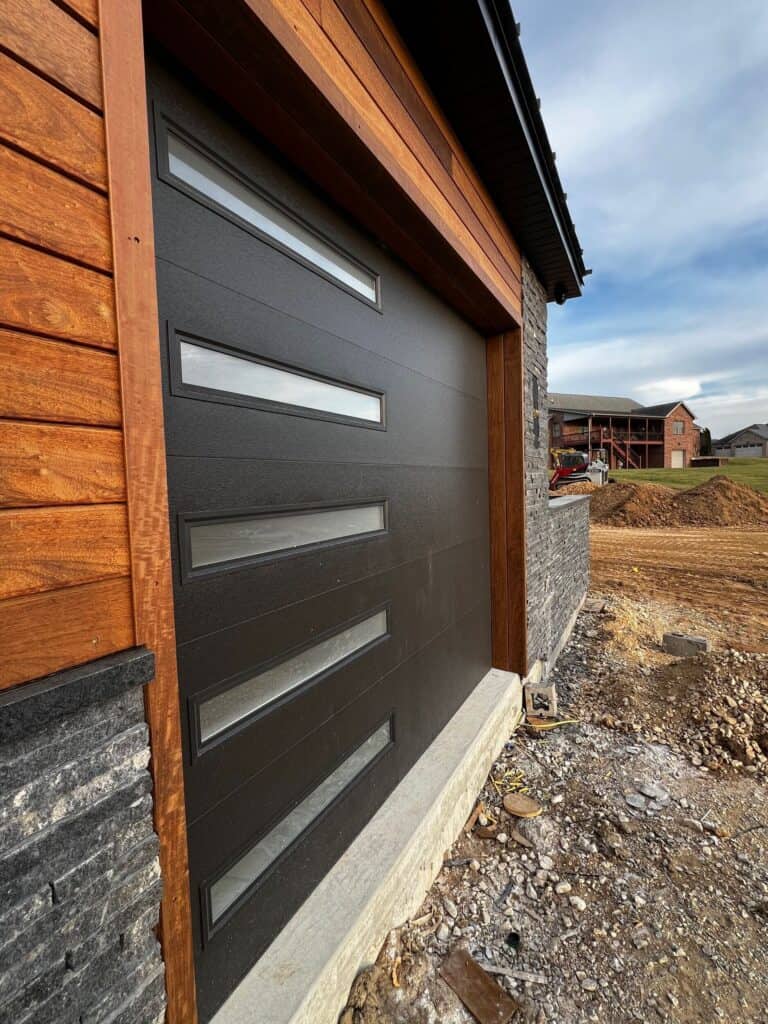 custom home builders in Missouri modern garage door Trawick Homes